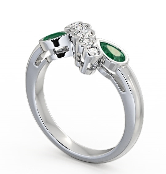 Emerald and Diamond 0.90ct Ring 18K White Gold GEM6_WG_EM_THUMB1