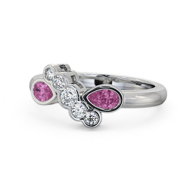 Pink Sapphire and Diamond 1.00ct Ring Palladium - Genoa GEM6_WG_PS_FLAT