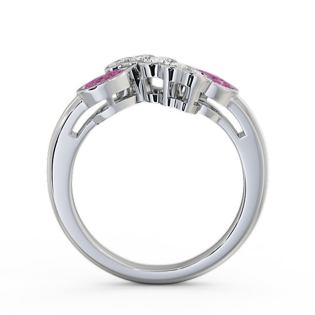 Pink Sapphire and Diamond 1.00ct Ring 9K White Gold - Genoa GEM6_WG_PS_UP