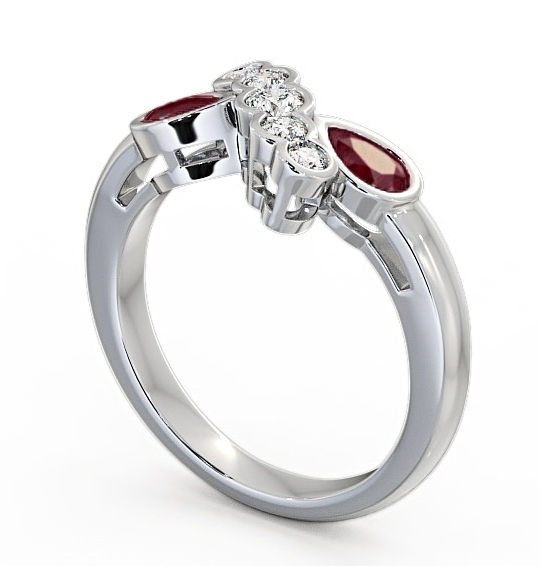 Ruby and Diamond 1.00ct Ring 9K White Gold - Genoa GEM6_WG_RU_THUMB1