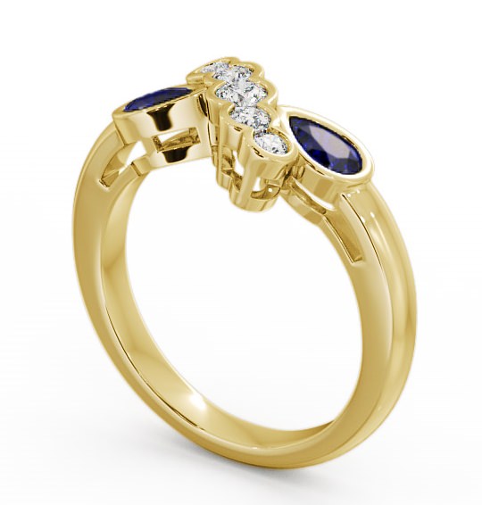 Blue Sapphire and Diamond 1.00ct Ring 18K Yellow Gold GEM6_YG_BS_THUMB1