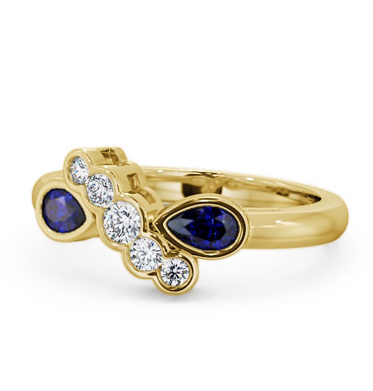  Blue Sapphire and Diamond 1.00ct Ring 9K Yellow Gold - Genoa GEM6_YG_BS_THUMB2 