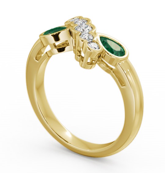 Emerald and Diamond 0.90ct Ring 18K Yellow Gold - Genoa GEM6_YG_EM_THUMB1
