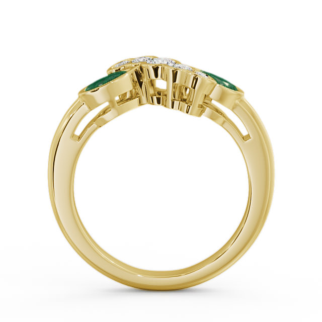 Emerald and Diamond 0.90ct Ring 18K Yellow Gold - Genoa GEM6_YG_EM_UP