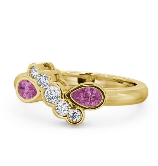 Pink Sapphire and Diamond 1.00ct Ring 9K Yellow Gold - Genoa GEM6_YG_PS_THUMB2 