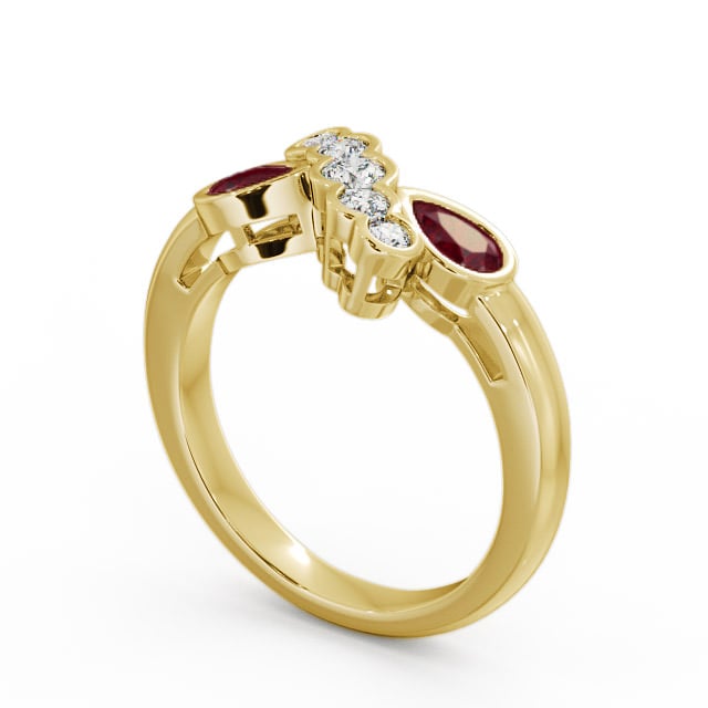 Ruby and Diamond 1.00ct Ring 9K Yellow Gold - Genoa GEM6_YG_RU_SIDE