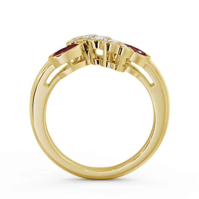 Ruby and Diamond 1.00ct Ring 9K Yellow Gold - Genoa GEM6_YG_RU_UP