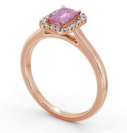 Halo Pink Sapphire and Diamond 0.90ct Ring 18K Rose Gold GEM70_RG_PS_THUMB1