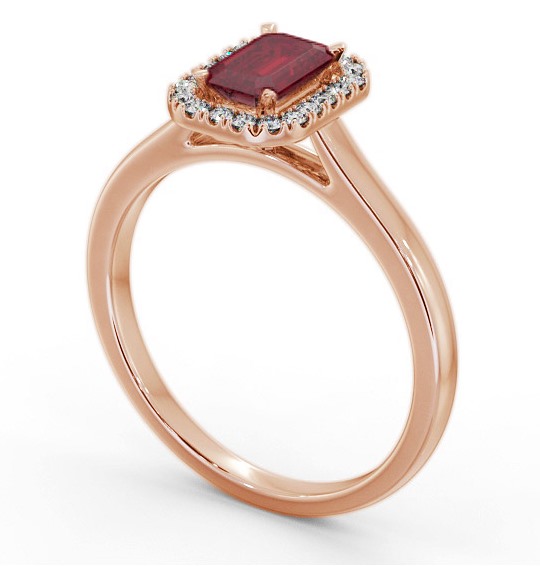 Halo Ruby and Diamond 0.90ct Ring 18K Rose Gold GEM70_RG_RU_THUMB1 