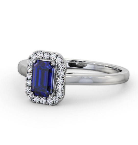 Halo Blue Sapphire and Diamond 0.90ct Ring 18K White Gold GEM70_WG_BS_THUMB2 