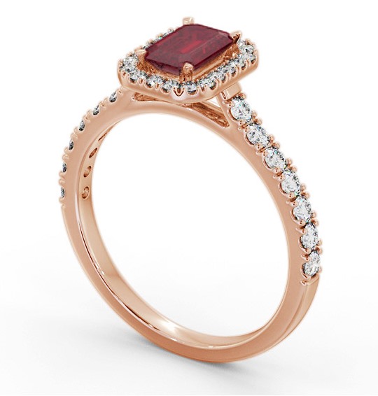 Halo Ruby and Diamond 1.20ct Ring 18K Rose Gold GEM71_RG_RU_THUMB1