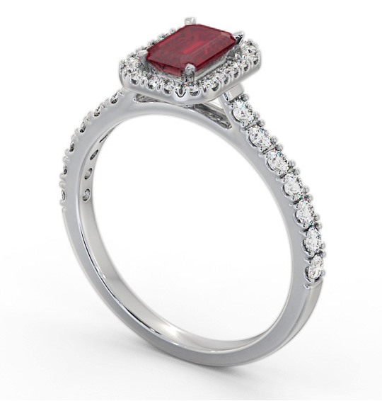 Halo Ruby and Diamond 1.20ct Ring 18K White Gold GEM71_WG_RU_THUMB1 