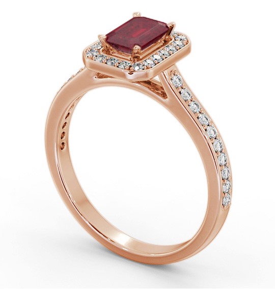 Halo Ruby and Diamond 1.05ct Ring 18K Rose Gold GEM72_RG_RU_THUMB1