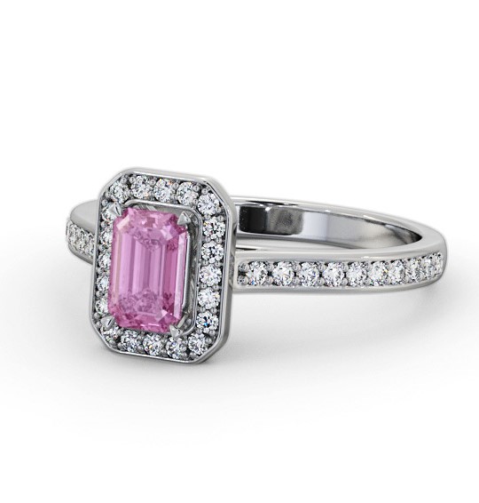 Halo Pink Sapphire and Diamond 1.05ct Ring 18K White Gold GEM72_WG_PS_THUMB2 