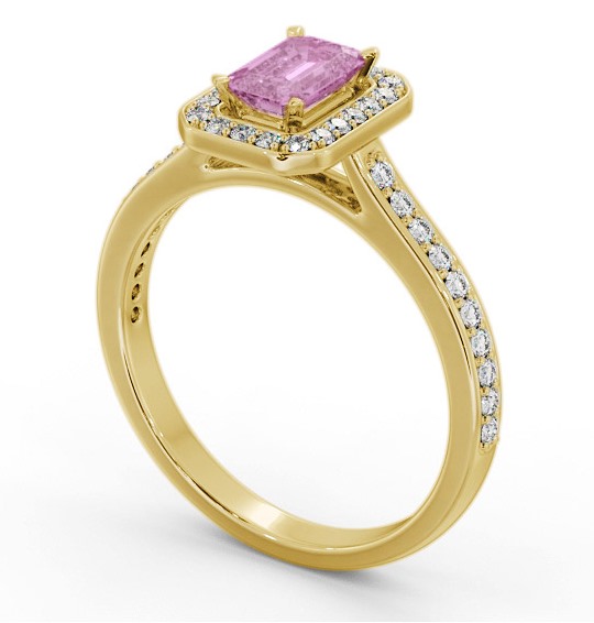 Halo Pink Sapphire and Diamond 1.05ct Ring 9K Yellow Gold GEM72_YG_PS_THUMB1