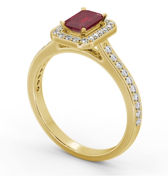 Halo Ruby and Diamond 1.05ct Ring 18K Yellow Gold GEM72_YG_RU_THUMB1