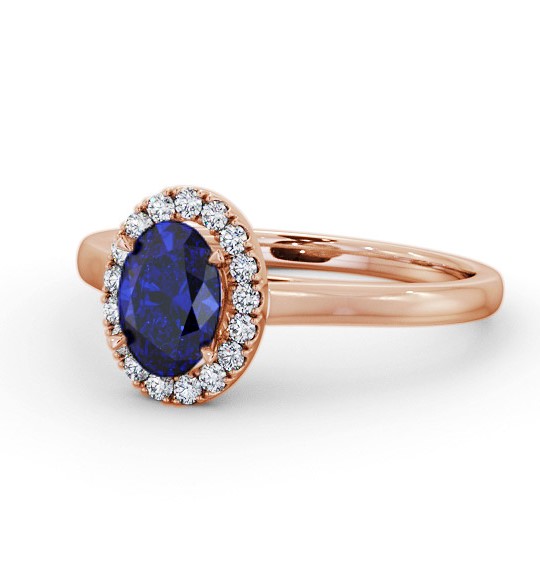 Halo Blue Sapphire and Diamond 1.20ct Ring 18K Rose Gold GEM73_RG_BS_THUMB2 
