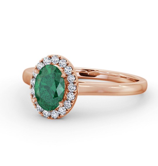 Halo Emerald and Diamond 0.95ct Ring 18K Rose Gold GEM73_RG_EM_THUMB2 