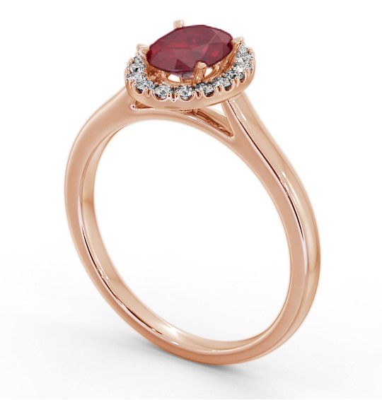 Halo Ruby and Diamond 1.20ct Ring 9K Rose Gold GEM73_RG_RU_THUMB1