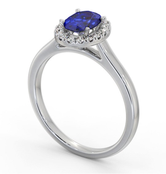 Halo Blue Sapphire and Diamond 1.20ct Ring Platinum GEM73_WG_BS_THUMB1 