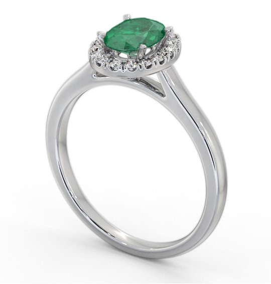  Halo Emerald and Diamond 0.95ct Ring 18K White Gold - Kailey GEM73_WG_EM_THUMB1 