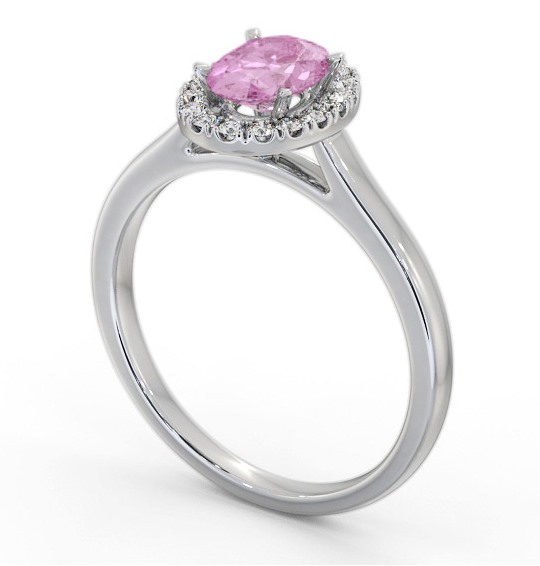 Halo Pink Sapphire and Diamond 1.20ct Ring Platinum GEM73_WG_PS_THUMB1