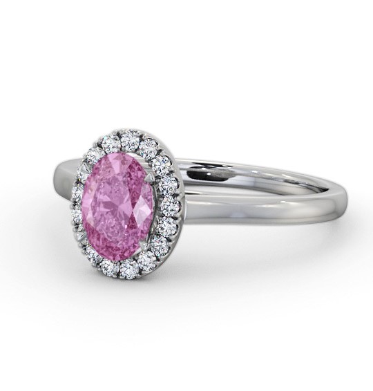 Halo Pink Sapphire and Diamond 1.20ct Ring 18K White Gold GEM73_WG_PS_THUMB2 