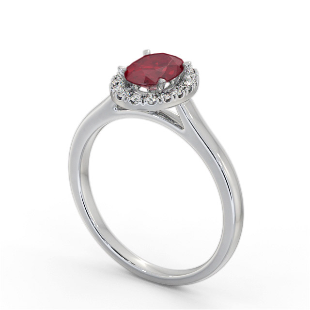 Halo Ruby and Diamond 1.20ct Ring 18K White Gold - Kailey GEM73_WG_RU_SIDE