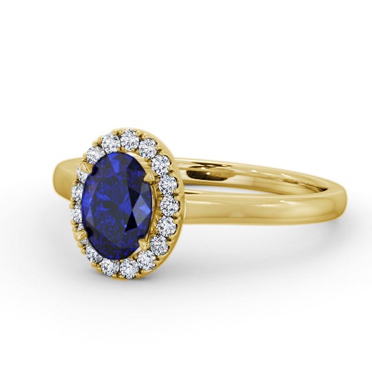 Halo Blue Sapphire and Diamond 1.20ct Ring 18K Yellow Gold GEM73_YG_BS_THUMB2 