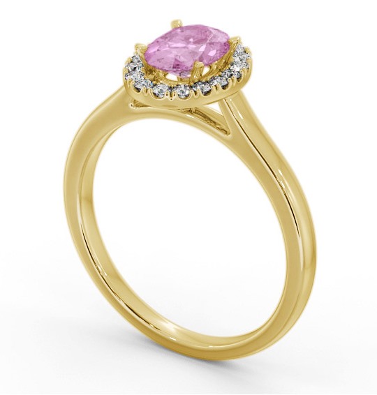 Halo Pink Sapphire and Diamond 1.20ct Ring 18K Yellow Gold GEM73_YG_PS_THUMB1 