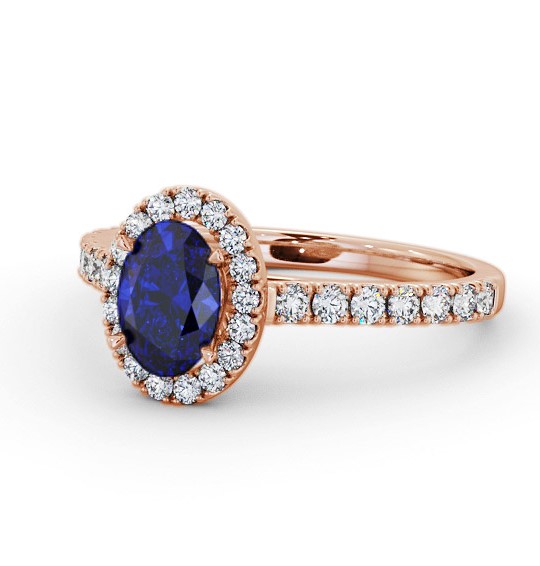 Halo Blue Sapphire and Diamond 1.50ct Ring 18K Rose Gold GEM74_RG_BS_THUMB2 