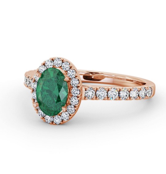 Halo Emerald and Diamond 1.25ct Ring 18K Rose Gold GEM74_RG_EM_THUMB2 