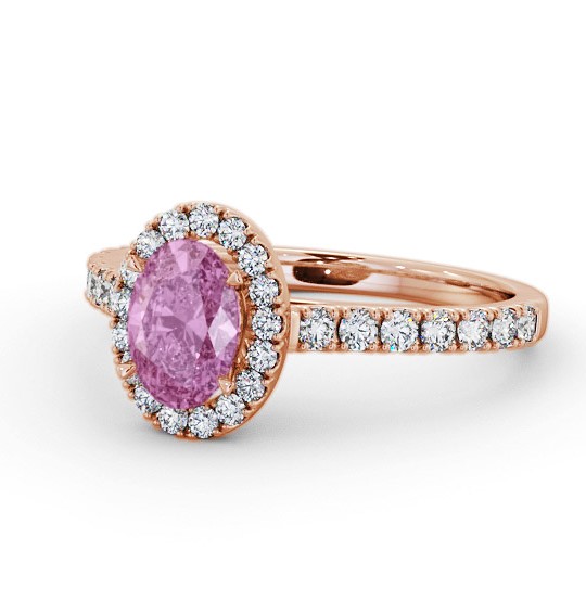 Halo Pink Sapphire and Diamond 1.50ct Ring 18K Rose Gold GEM74_RG_PS_THUMB2 