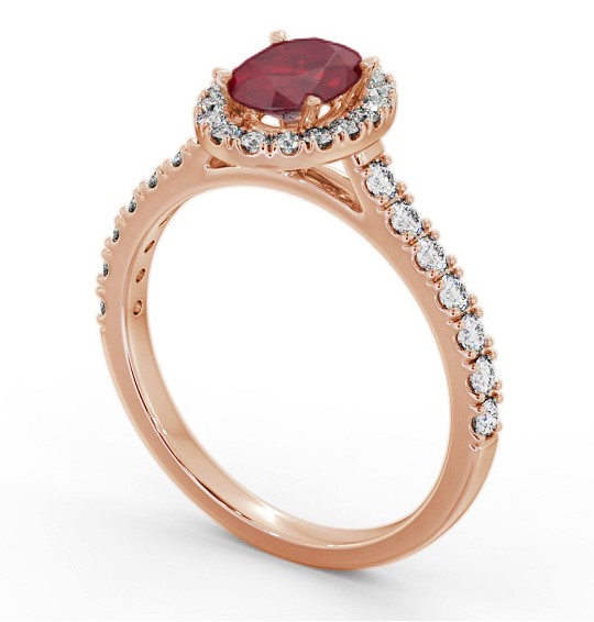 Halo Ruby and Diamond 1.50ct Ring 18K Rose Gold GEM74_RG_RU_THUMB1