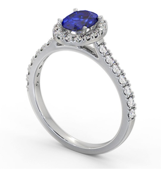  Halo Blue Sapphire and Diamond 1.50ct Ring 18K White Gold - Luisa GEM74_WG_BS_THUMB1 