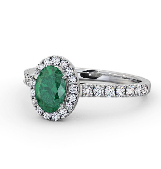  Halo Emerald and Diamond 1.25ct Ring 18K White Gold - Luisa GEM74_WG_EM_THUMB2 