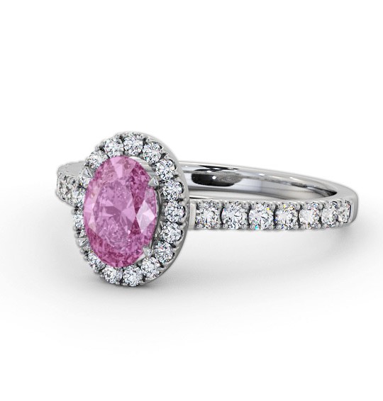Halo Pink Sapphire and Diamond 1.50ct Ring 18K White Gold GEM74_WG_PS_THUMB2 