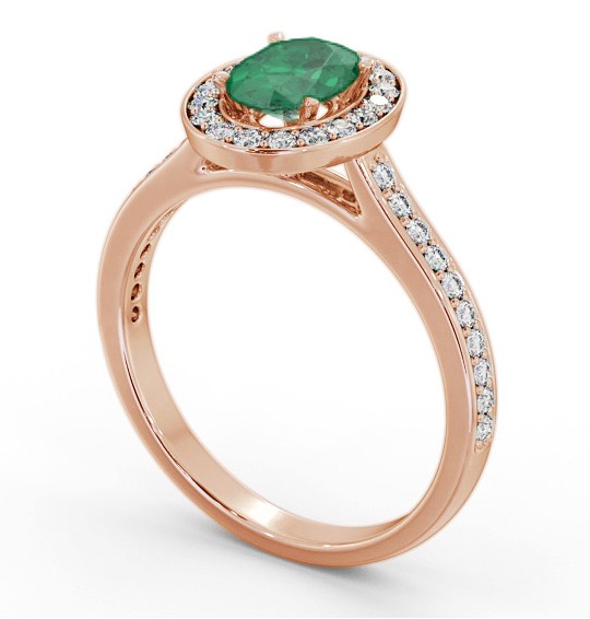 Halo Emerald and Diamond 1.10ct Ring 9K Rose Gold GEM75_RG_EM_THUMB1