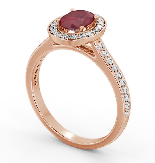 Halo Ruby and Diamond 1.35ct Ring 18K Rose Gold GEM75_RG_RU_THUMB1