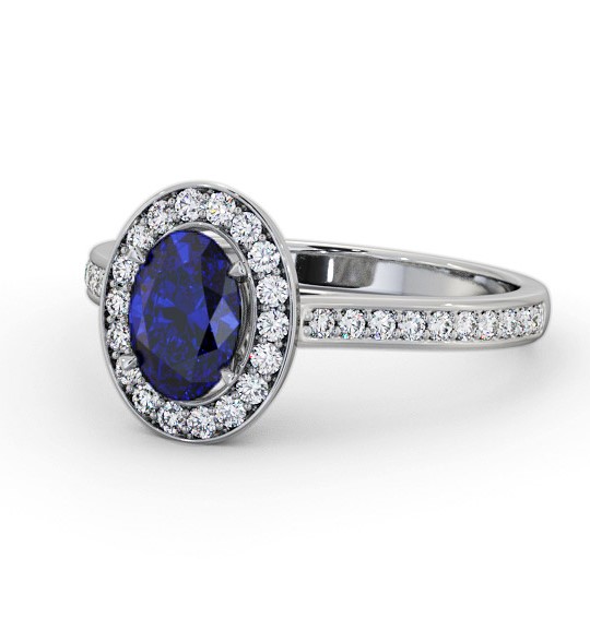 Halo Blue Sapphire and Diamond 1.35ct Ring 18K White Gold GEM75_WG_BS_THUMB2 