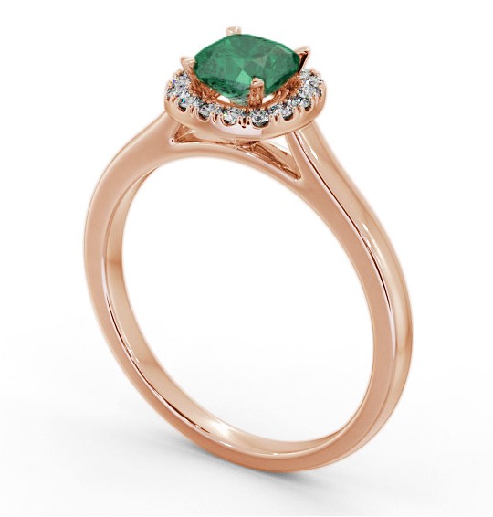 Halo Emerald and Diamond 0.75ct Ring 9K Rose Gold GEM76_RG_EM_THUMB1