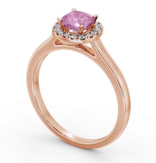 Halo Pink Sapphire and Diamond 0.90ct Ring 9K Rose Gold GEM76_RG_PS_THUMB1