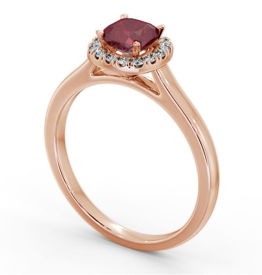 Halo Ruby and Diamond 0.90ct Ring 18K Rose Gold GEM76_RG_RU_THUMB1