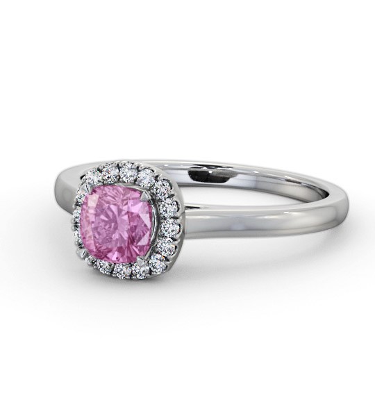 Halo Pink Sapphire and Diamond 0.90ct Ring Palladium GEM76_WG_PS_THUMB2 