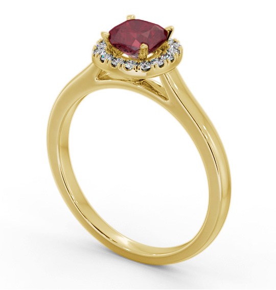 Halo Ruby and Diamond 0.90ct Ring 9K Yellow Gold GEM76_YG_RU_THUMB1