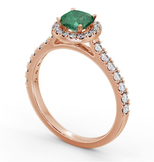 Halo Emerald and Diamond 1.05ct Ring 9K Rose Gold GEM77_RG_EM_THUMB1 