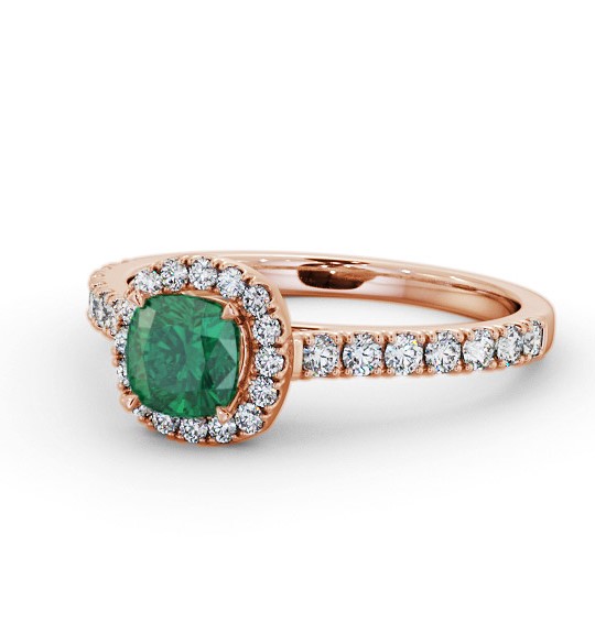 Halo Emerald and Diamond 1.05ct Ring 18K Rose Gold GEM77_RG_EM_THUMB2 