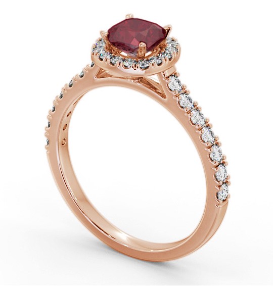 Halo Ruby and Diamond 1.20ct Ring 18K Rose Gold GEM77_RG_RU_THUMB1