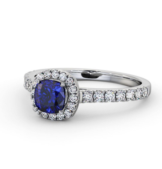 Halo Blue Sapphire and Diamond 1.20ct Ring 18K White Gold GEM77_WG_BS_THUMB2 
