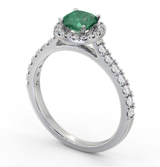 Halo Emerald and Diamond 1.05ct Ring Platinum GEM77_WG_EM_THUMB1 